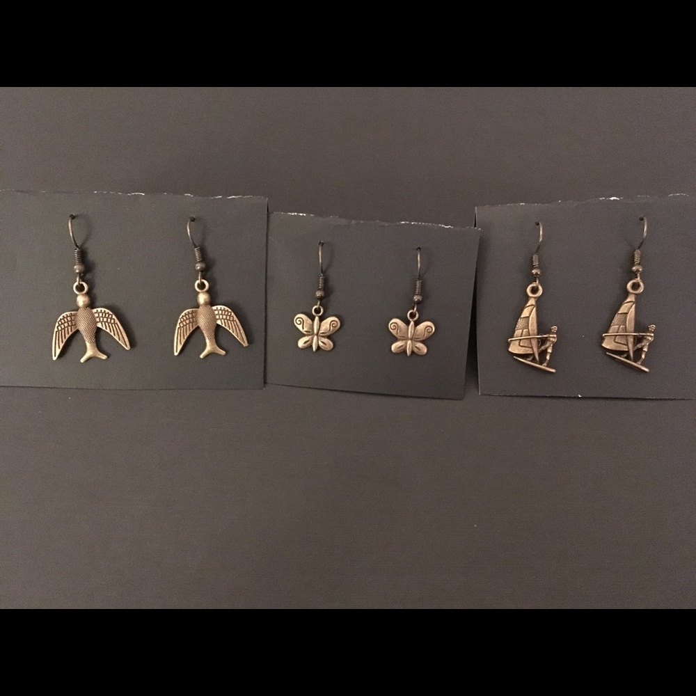 3/$10 bronze charm earrings
